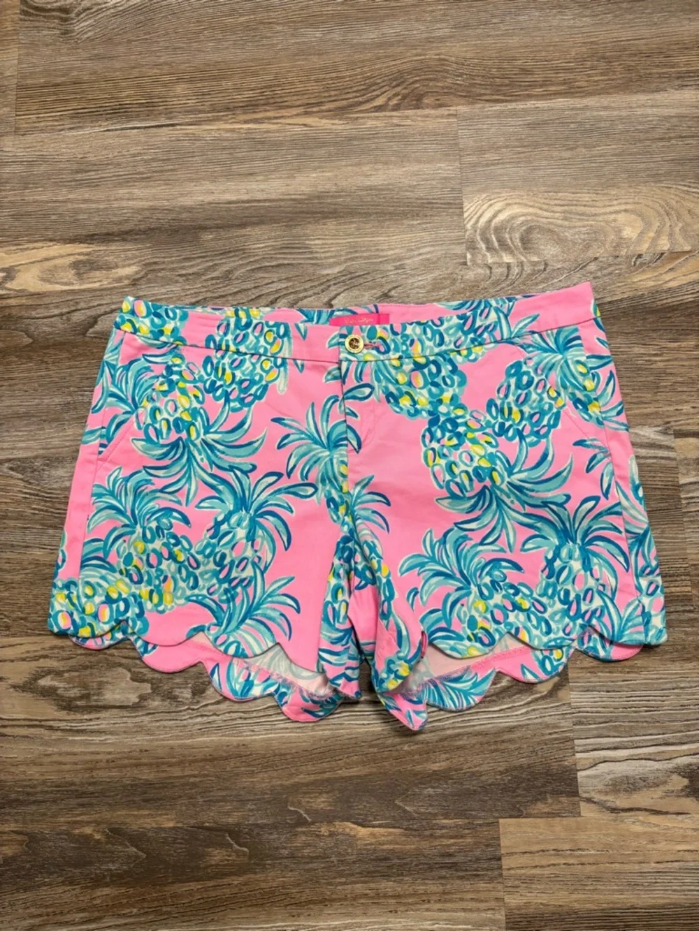 Lilly Pulitzer Stretch Buttercup Shorts in Pelican Pink Beat the Heat 14 NWOT